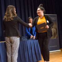 Emily shaking hands with Jocelyn